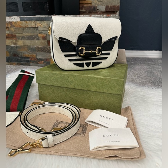 Gucci Adidas Black and White leather Bag - Picture 15 of 16